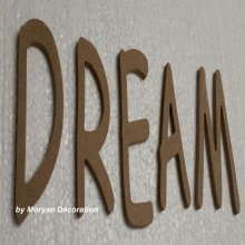 Letra decorativa de madera DREAM