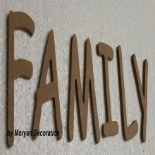 Letra decorativa de madera FAMILIA
