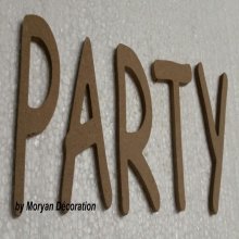 Letra decorativa de madera PARTY
