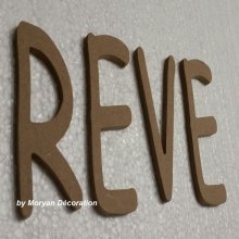 Letra decorativa de madera REVE